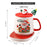 Christmas Heated Mug with Lid and Spoon 430ml Ceramic Coffee Cup Warmer, EU Plug - Style A / with Silicone Lid - 5