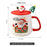 Christmas Heated Mug with Lid and Spoon 430ml Ceramic Coffee Cup Warmer, EU Plug - Style A / with Silicone Lid - 6