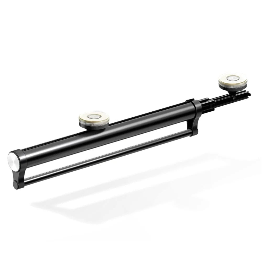 35cm Silent Damping Closet Pants Hanger Rail with Suction Cup Aluminum Alloy Telescopic Pull-Out Rod - Black - 1