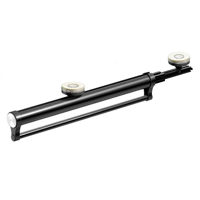 50cm Silent Damping Closet Pants Hanger Rail with Suction Cup Aluminum Alloy Telescopic Pull-Out Rod - Black - 1