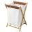 40 x 34 x 56.5cm Foldable Laundry Basket Bamboo + Oxford Cloth Storage Hamper - Size M - 1