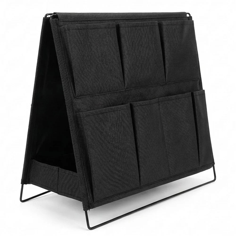 A-Frame Double-Sided Foldable Storage Rack with 12 Pockets Desktop Organizer - Black - 1