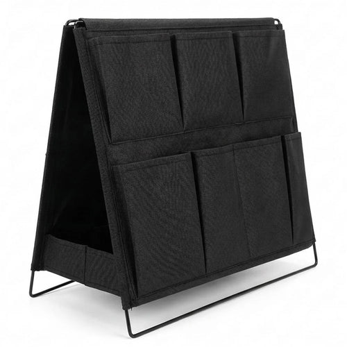 A-Frame Double-Sided Foldable Storage Rack with 12 Pockets Desktop Organizer - Black - 1