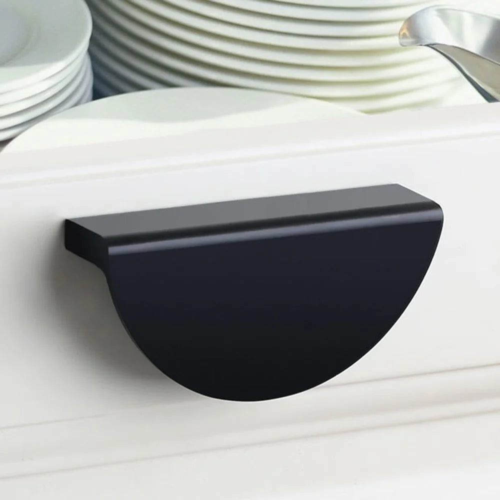 Wardrobe Knob Furniture Handle Modern Cabinet Closet Door Pull Handle with 22mm Screw - Black 6830 / Size: L - 4