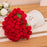 110cm 52Pcs Roses Bouquet Throw Blanket Knit Blanket Sofa Decorative Shawl Office Nap Cover - Red Rose / White Blanket - 1