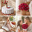 110cm 52Pcs Roses Bouquet Throw Blanket Knit Blanket Sofa Decorative Shawl Office Nap Cover - Red Rose / White Blanket - 7