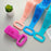 72cm Silicone Body Scrub Brush Double-Sided Back Cleaner Exfoliator Strap - Blue - 6