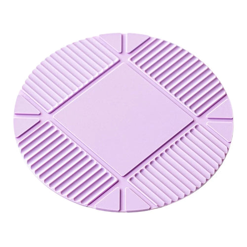 22cm Silicone Heat Resistant Mat Round Non-Slip Pot Pad Tableware Coaster for Kitchen - Lilac Purple - 1