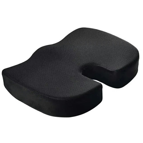 Memory Foam Core Seat Cushion Ergonomic U-Shaped Breathable Pad for Office Car Home - Mesh / Black - 1