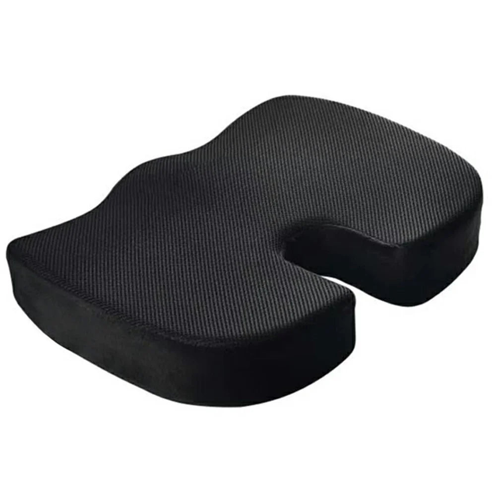 Memory Foam Core Seat Cushion Ergonomic U-Shaped Breathable Pad for Office Car Home - Mesh / Black - 1