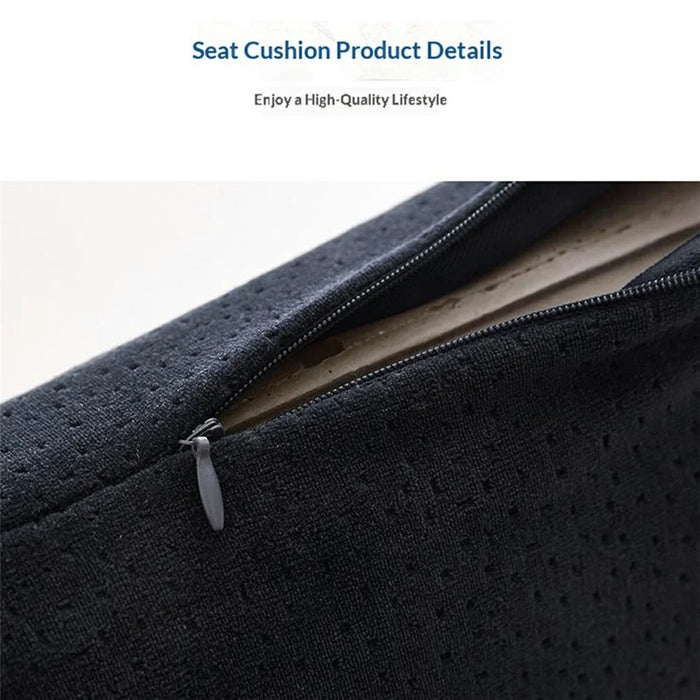 Memory Foam Core Seat Cushion Ergonomic U-Shaped Breathable Pad for Office Car Home - Mesh / Black - 4