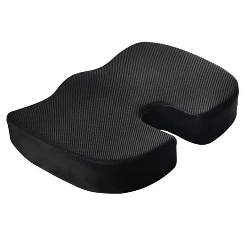 Gel Core Seat Cushion Ergonomic U-Shaped Breathable Pad for Office Car Home - Mesh / Black - 1