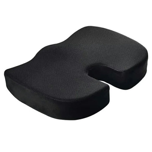 Gel Core Seat Cushion Ergonomic U-Shaped Breathable Pad for Office Car Home - Mesh / Black - 1