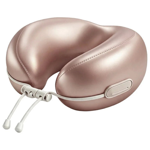Memory Foam U-Shaped Neck Pillow Ice Silk Travel Cervical Support Cushion for Flight Office Nap - Light Pink - 1