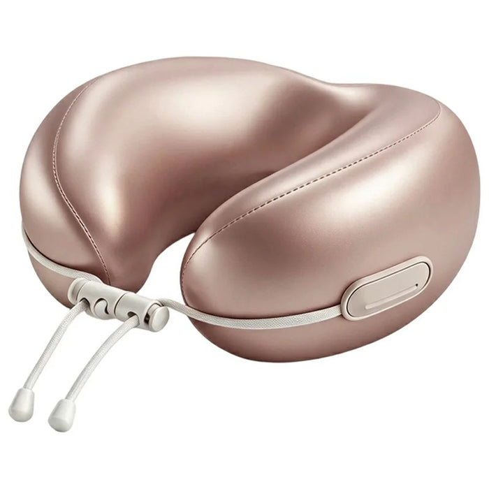 Memory Foam U-Shaped Neck Pillow Ice Silk Travel Cervical Support Cushion for Flight Office Nap - Light Pink - 1