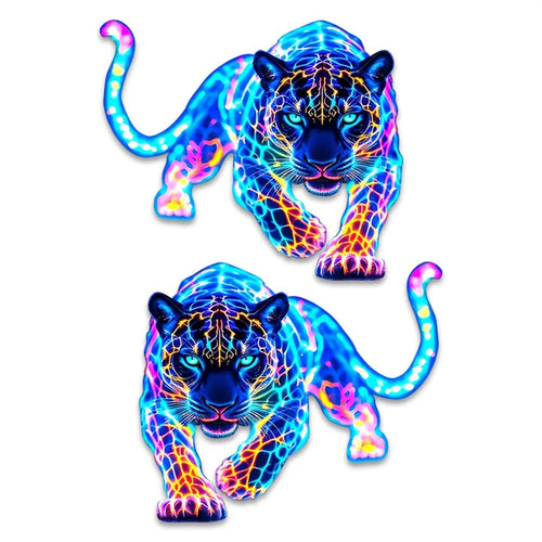 1 Pair 30x26cm Colorful Leopard Car Sticker Waterproof Scratch Covering Decal for Car Decoration - Colorful - 1