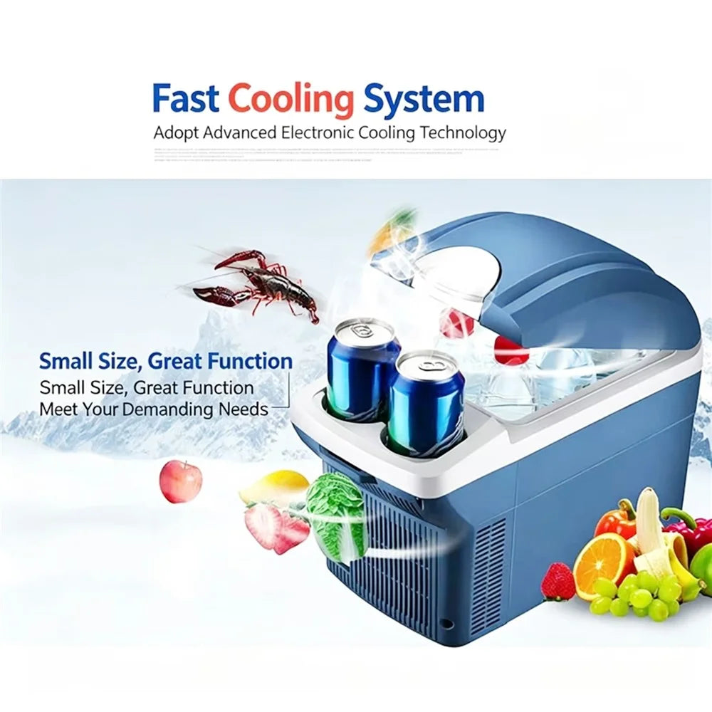 8L Mini Fridge 12V / 220V Cooling and Heating Car Refrigerator for Home and Car - Blue - 5