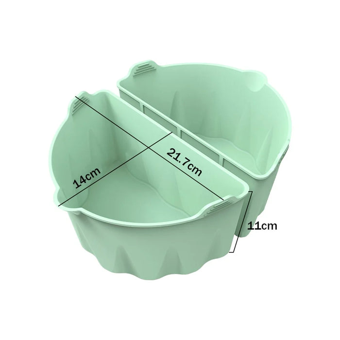 2Pcs Slow Cooker Divider Liners for 6-7 Quart Slow Cookers Reusable Silicone Inserts (BPA-Free, No FDA Certificate) - Green - 7
