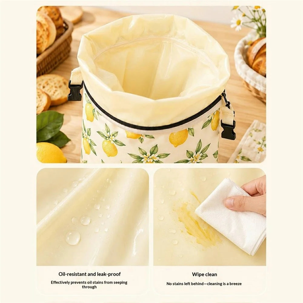 43x33cm Cotton Bread Bag with Removable Beeswax Liner Seal Food Storage Bag for Kitchen Bakery (FDA Certified) - Style A - 4