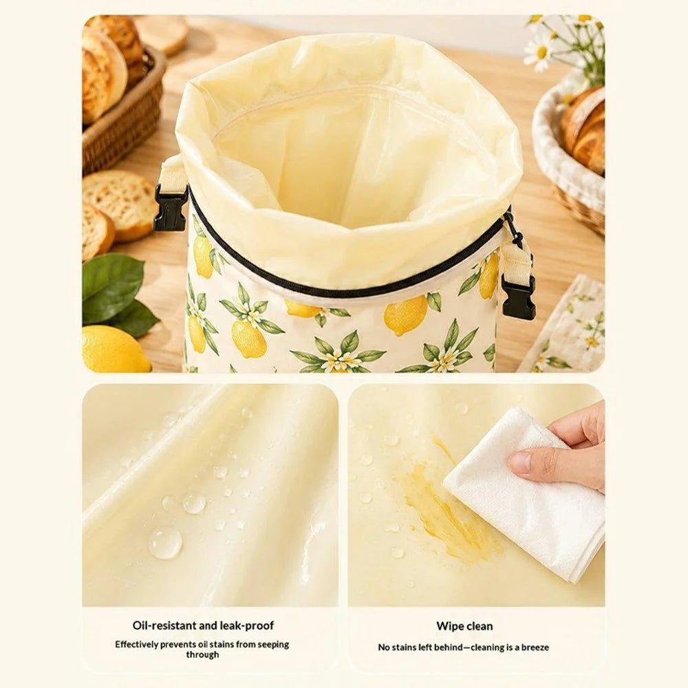 43x33cm Cotton Bread Bag with Removable Beeswax Liner for Kitchen Bakery Insert Buckle Seal Storage Bag (FDA Certified) - Style A - 4