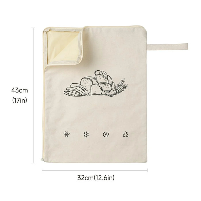 43x32cm L-Shaped Zipper Bread Bag Beeswax Lining Freshness Preserving Food Storage Bag (FDA Certified) - Beige - 7