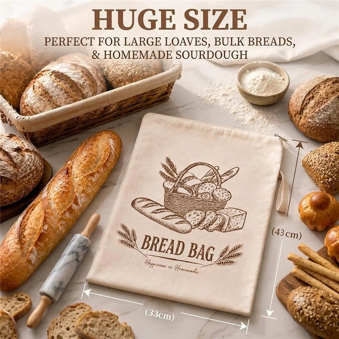 43x33cm Reusable Beeswax Lining Food Storage Bag L-Shaped Zipper Bread Bag with Handle (FDA Certified) - Style A - 7
