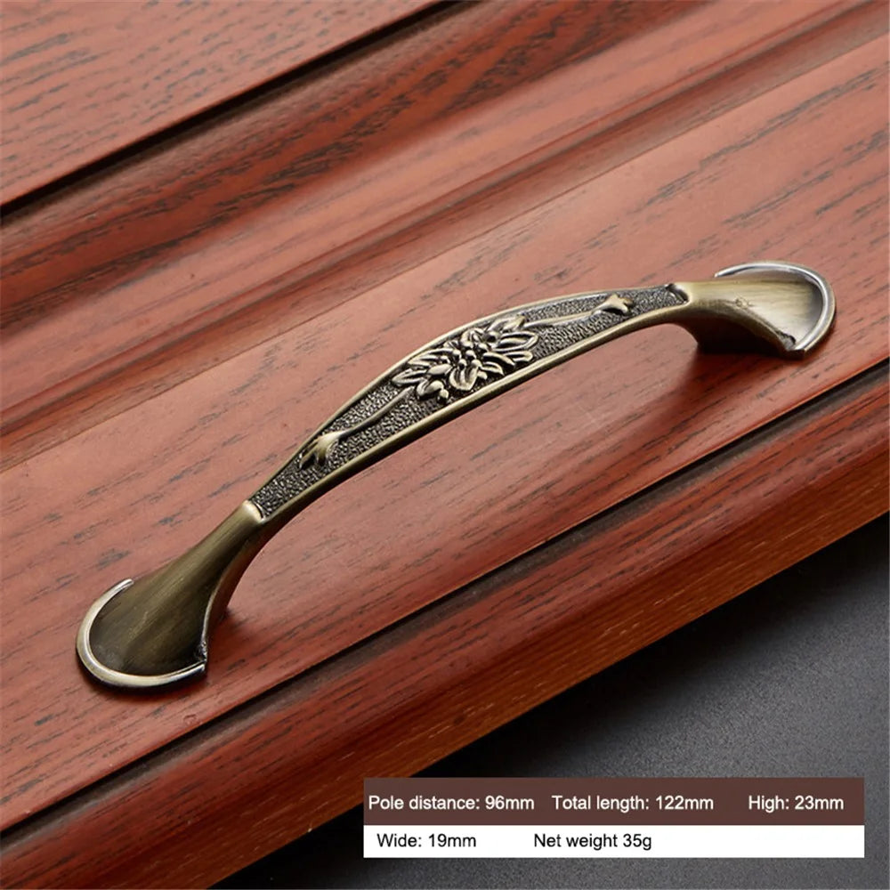 Furniture Door Pull Handle Retro Zinc Alloy Cabinet Drawer Wardrobe Handle, 22mm Screw - Style 2027 / 96mm Hole Pitch - 2