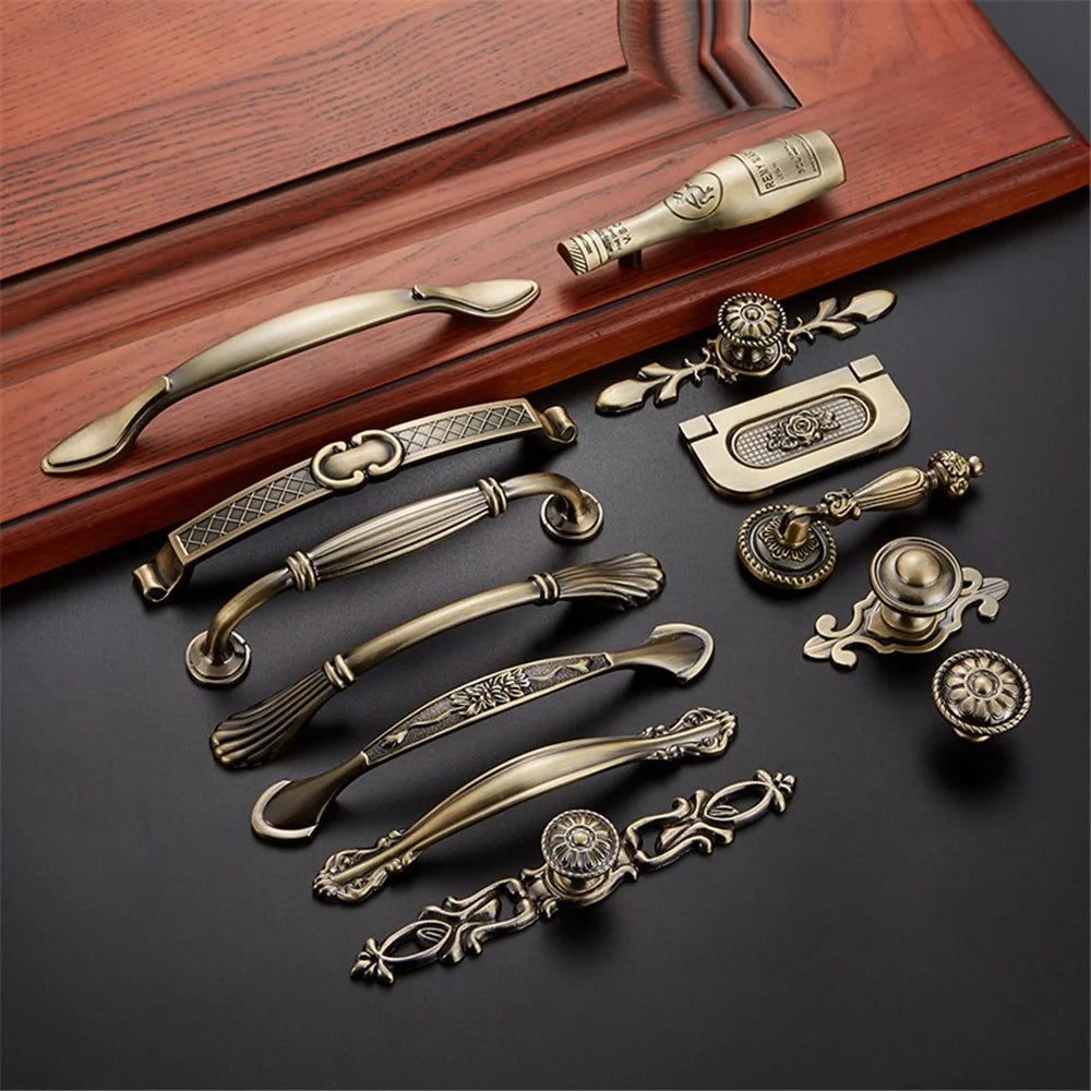 Furniture Door Pull Handle Retro Zinc Alloy Cabinet Drawer Wardrobe Handle, 22mm Screw - Style 2027 / 96mm Hole Pitch - 3