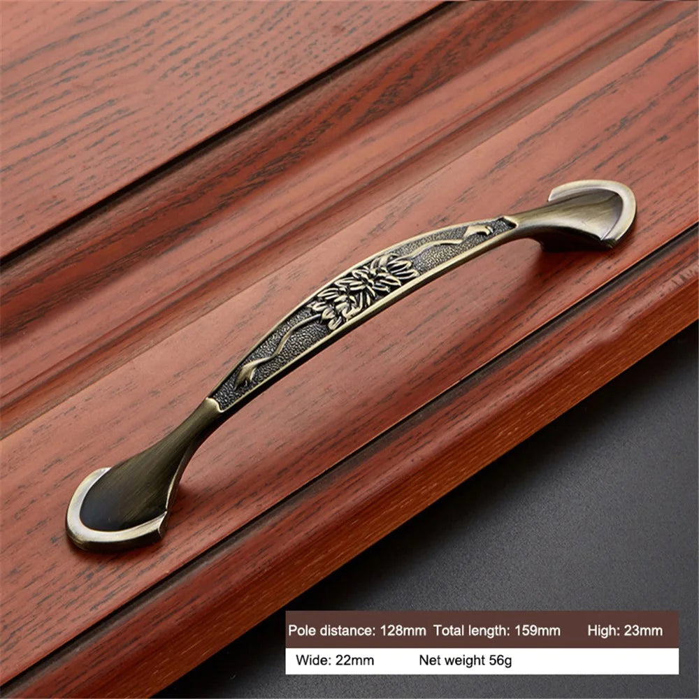 Vintage Cabinet Door Pull Handle Zinc Alloy Drawer Wardrobe Handle, 22mm Screw - Style 2027 / 128mm Hole Pitch - 2