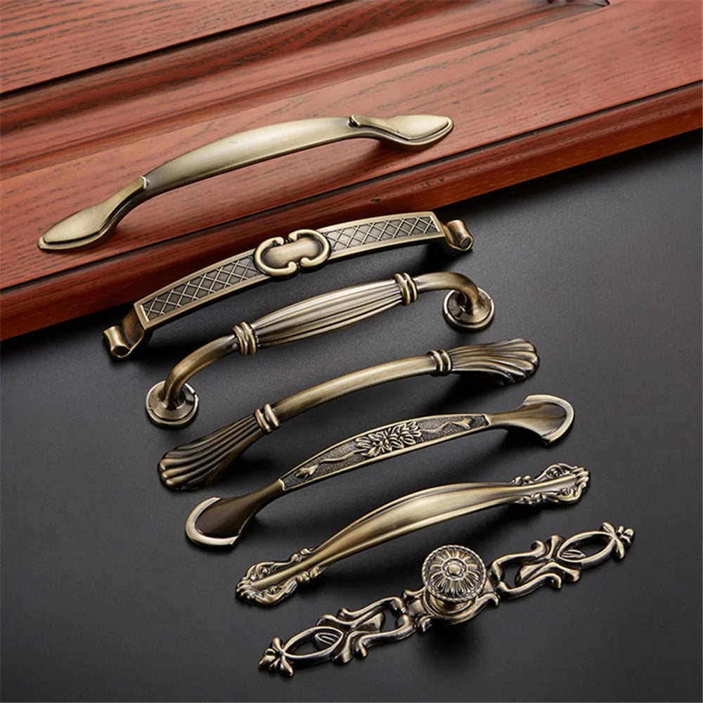 Vintage Cabinet Door Pull Handle Zinc Alloy Drawer Wardrobe Handle, 22mm Screw - Style 2027 / 128mm Hole Pitch - 4