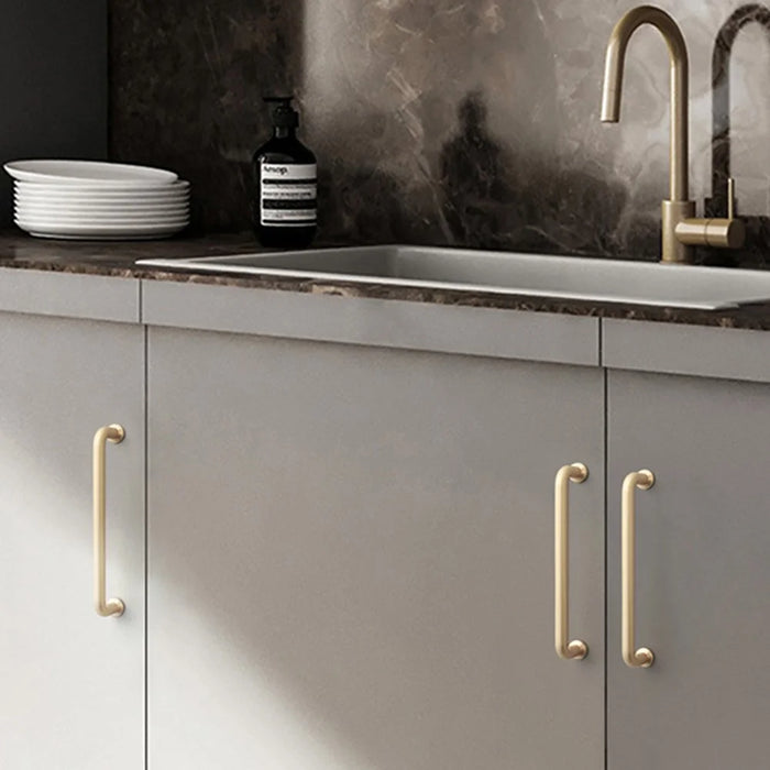Modern Handle Cabinet Pull Zinc Alloy Kitchen Door Drawer Knob Cupboard Handle with 22mm Screw - 9019-96 / Gold - 5