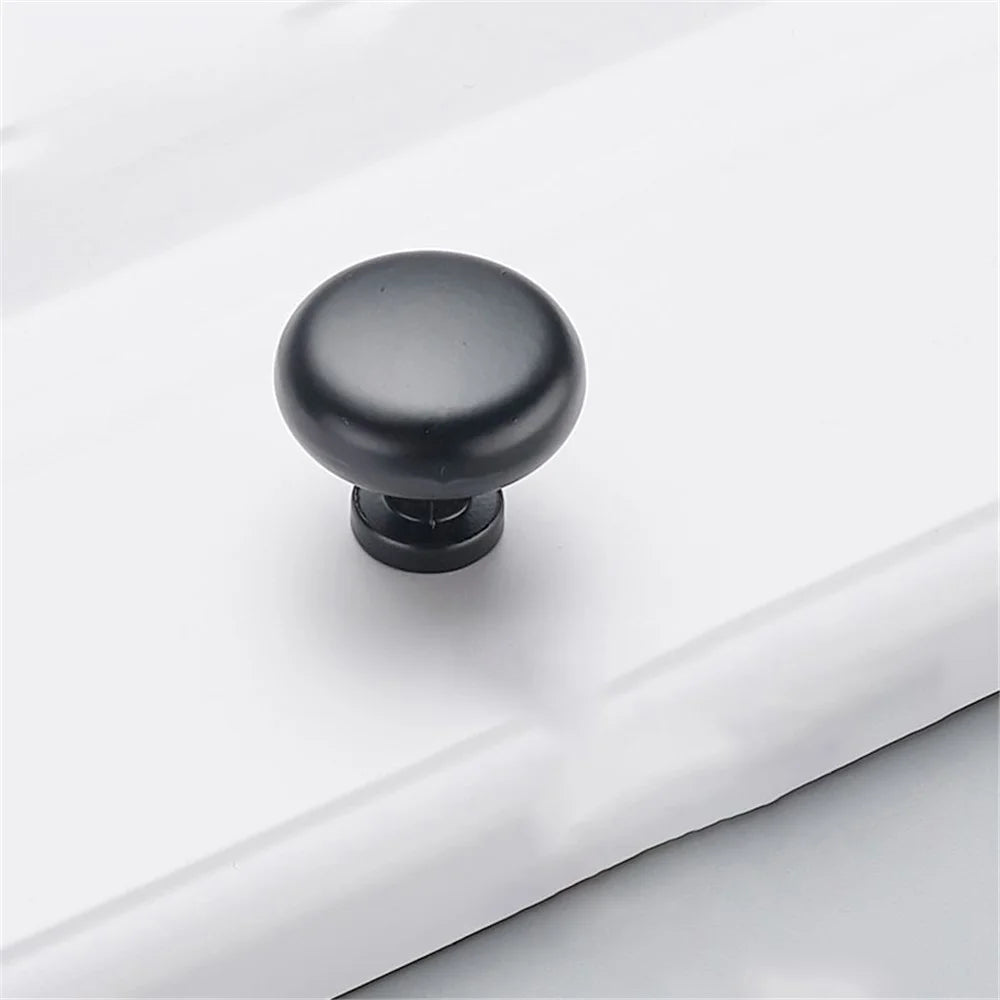 Modern Cabinet Handle Zinc Alloy Drawer Wardrobe Cupboard Puller Furniture Parts - Style 4203 / Single Hole / Matte Black - 1
