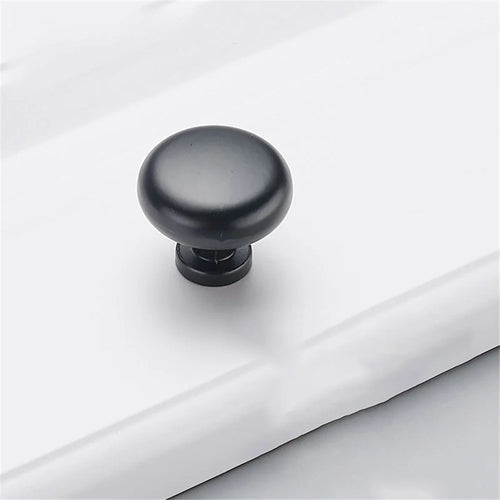 Modern Cabinet Handle Zinc Alloy Drawer Wardrobe Cupboard Puller Furniture Parts - Style 4203 / Single Hole / Matte Black - 1