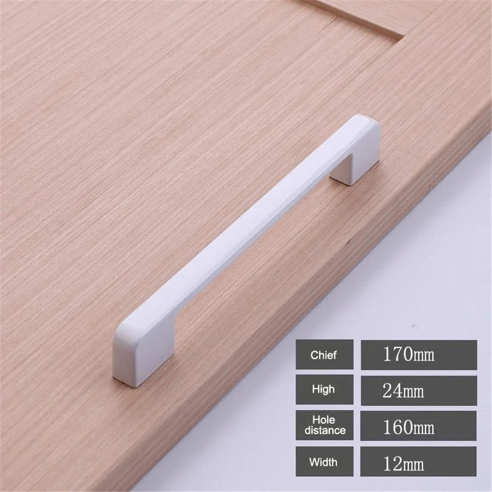 American Style Cabinet Handles Aluminum Alloy Drawer Pulls Modern Hardware Pulls - White A9-160 - 2