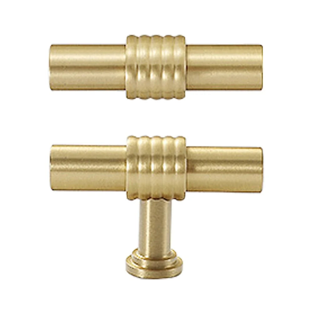 Home Decor Hardware T-shaped Copper Bar Knob Kitchen Bedroom Cabinet Single Screw Hole Pull Handle with 25mm Screw - 1