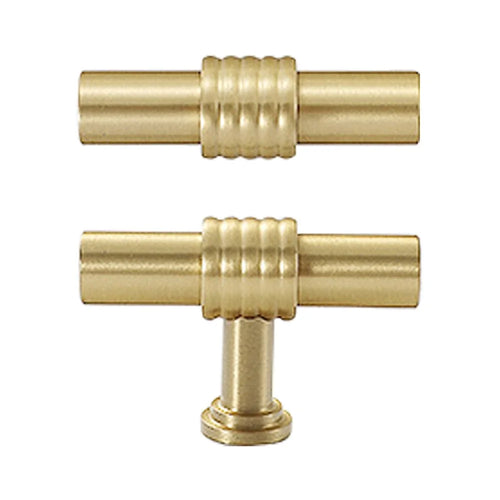 Home Decor Hardware T-shaped Copper Bar Knob Kitchen Bedroom Cabinet Single Screw Hole Pull Handle with 25mm Screw - 1