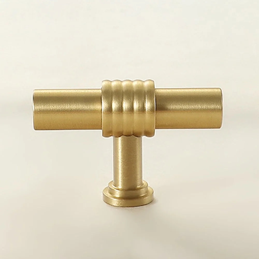 Home Decor Hardware T-shaped Copper Bar Knob Kitchen Bedroom Cabinet Single Screw Hole Pull Handle with 25mm Screw - 3
