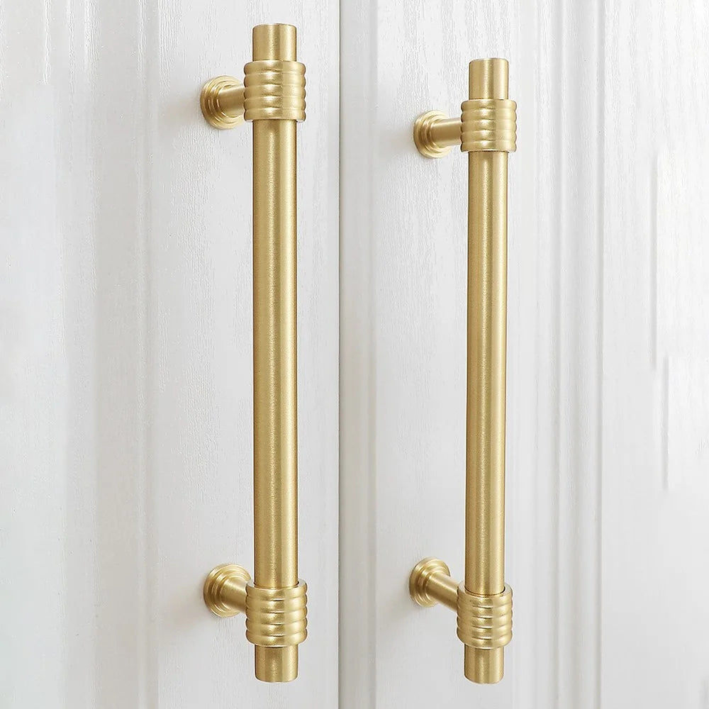 Copper Dresser Pull Kitchen Cabinet Handle Drawer Pull Replacement Home Decorative Hardware with 25mm Screw, 128mm Hole Distance - 2
