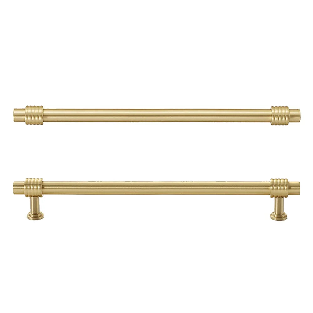 Copper Pull Handle Simple Decoration for Home Cabinet Closet Dresser Drawer 192mm Hole Distance, with 25mm Screw - 1