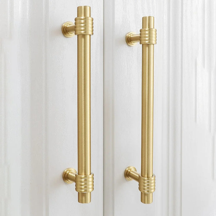 Copper Pull Handle Simple Decoration for Home Cabinet Closet Dresser Drawer 192mm Hole Distance, with 25mm Screw - 2