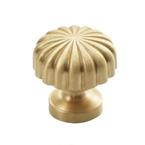 Nordic Pumpkin Shape Golden Brass Handle Cabinet Pull Knob Furniture Decor with 25mm Screw, Size S - 1
