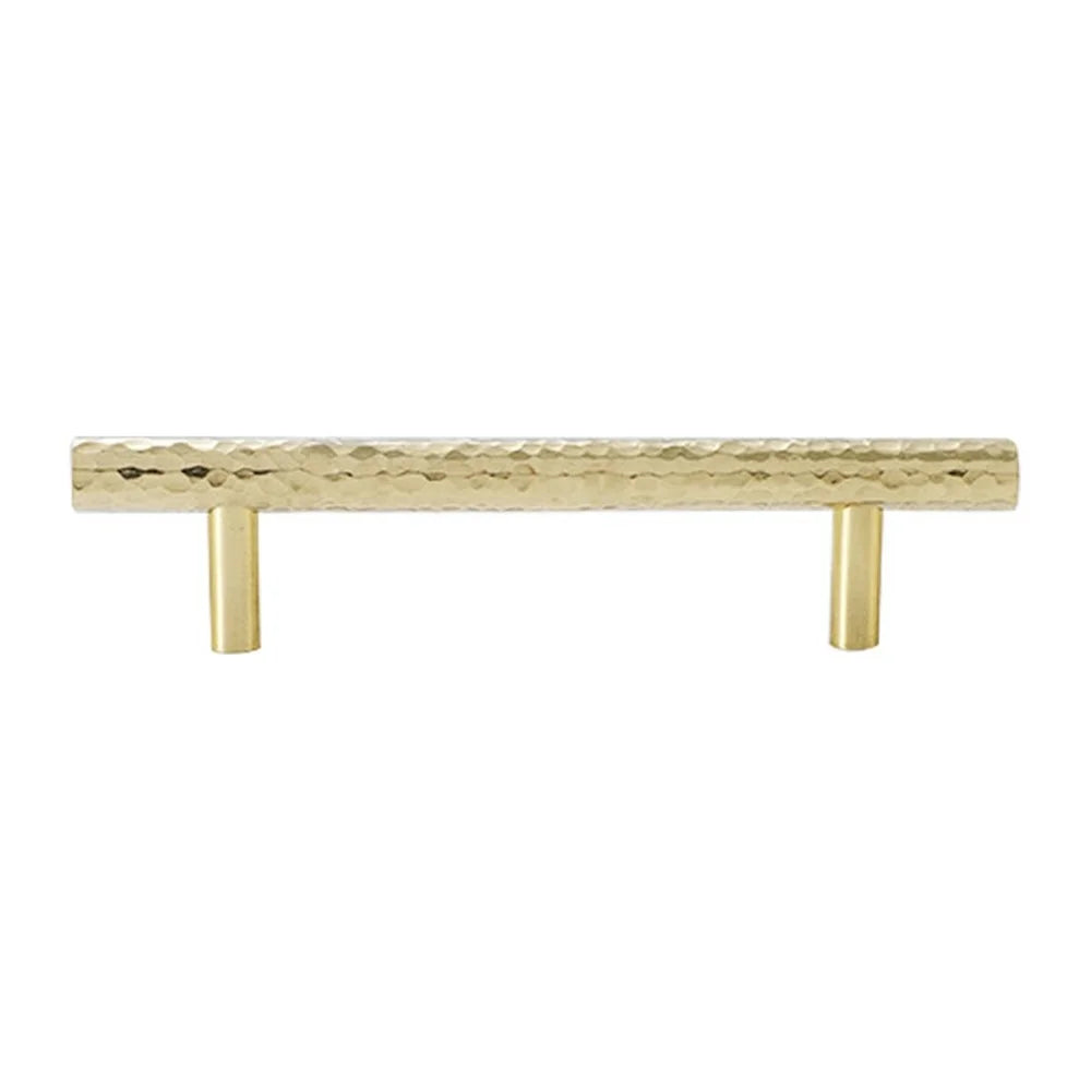 96mm Hole Pitch Hammered Texture Brass Pull Handle Cabinet Drawer Wardrobe Furniture Handle with 25mm Screw - 1