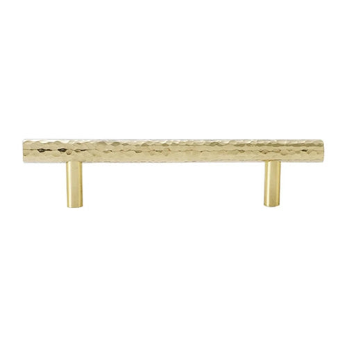 128mm Hole Pitch Stylish Hammered Texture Brass Handle Cabinet Drawer Wardrobe Pull Handle Furniture Parts with 25mm Screw - 1