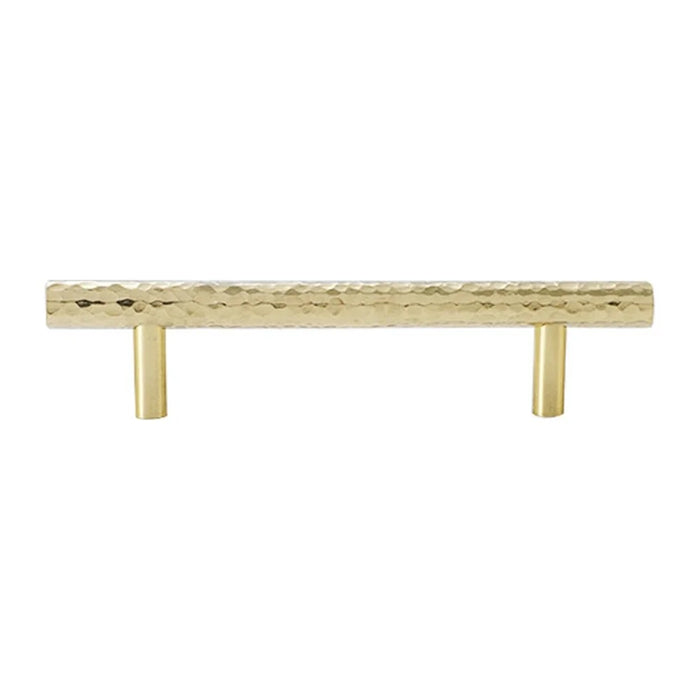 128mm Hole Pitch Stylish Hammered Texture Brass Handle Cabinet Drawer Wardrobe Pull Handle Furniture Parts with 25mm Screw - 1
