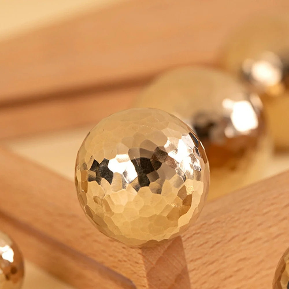 25mm Round Ball Brass Furniture Handle Hammered Texture Cabinet Drawer Wardrobe Door Knob - 3