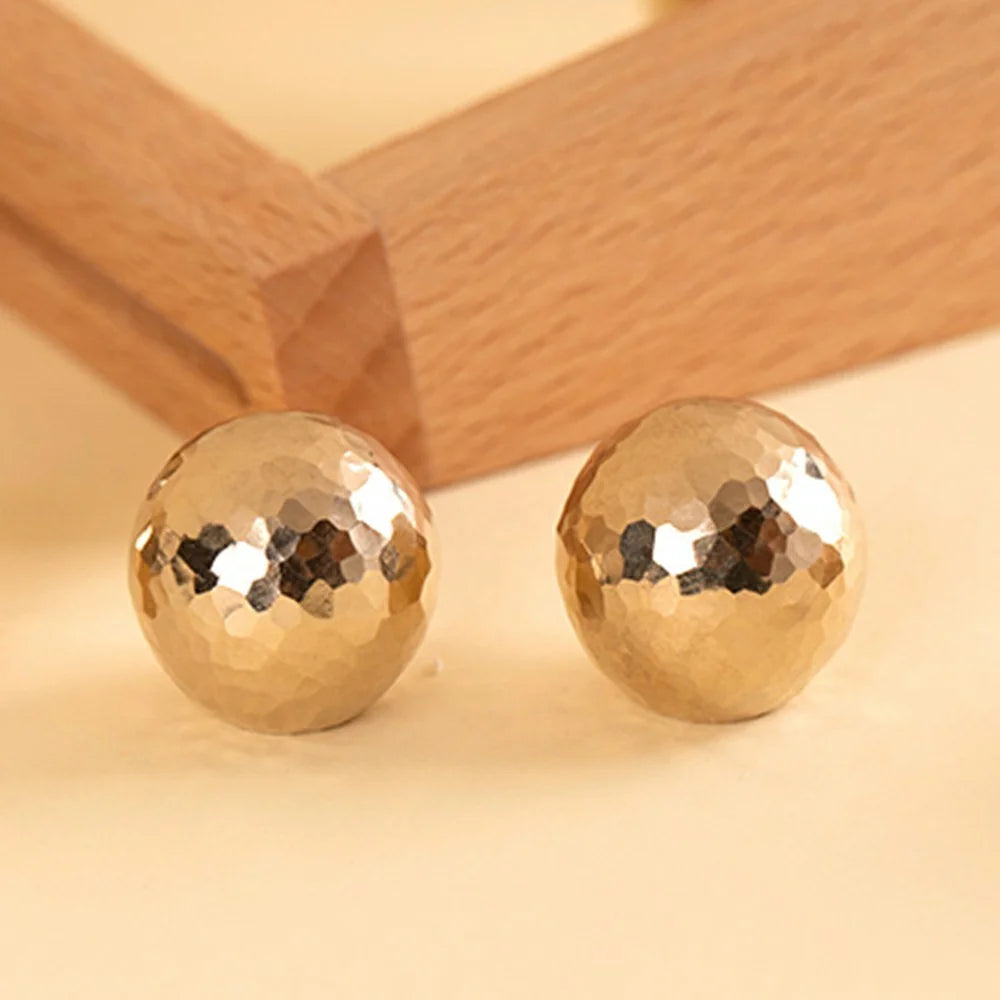 25mm Round Ball Brass Furniture Handle Hammered Texture Cabinet Drawer Wardrobe Door Knob - 4