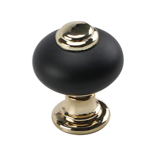Stylish Cabinet Handle Drawer Wardrobe Cupboard Puller Zinc Alloy Furniture Door Knob with 22mm Screw - Gold+Black - 1