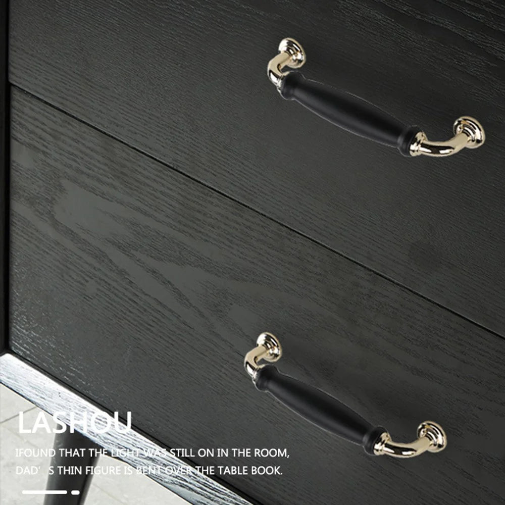 Metal Cabinet Pulls Handles with 22mm Screw, 128 Hole Distance, Aluminum Alloy Wardrobe Drawer Pulls - Chrome / Black - 6