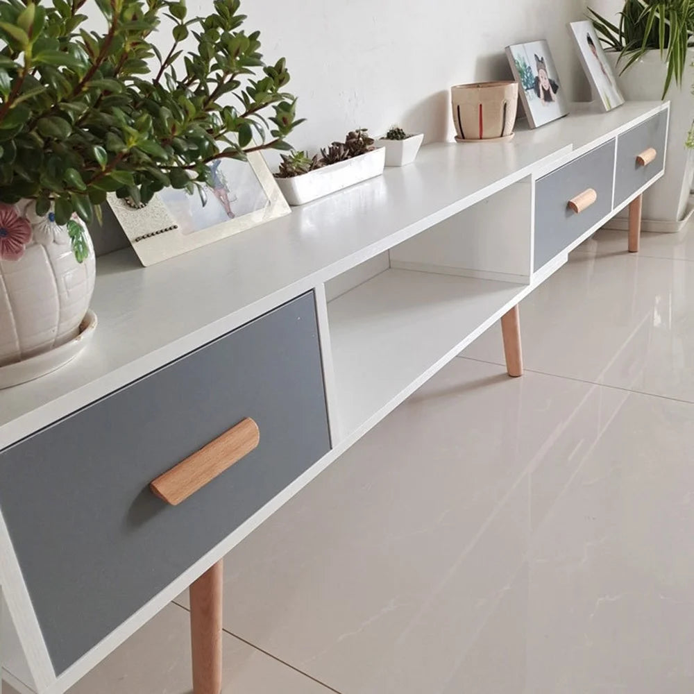 Beech Wood Cabinet Pulls Handle 22mm Screw Cupboard Wardrobe Wooden Pulls - 192mm Hole Distance - 3