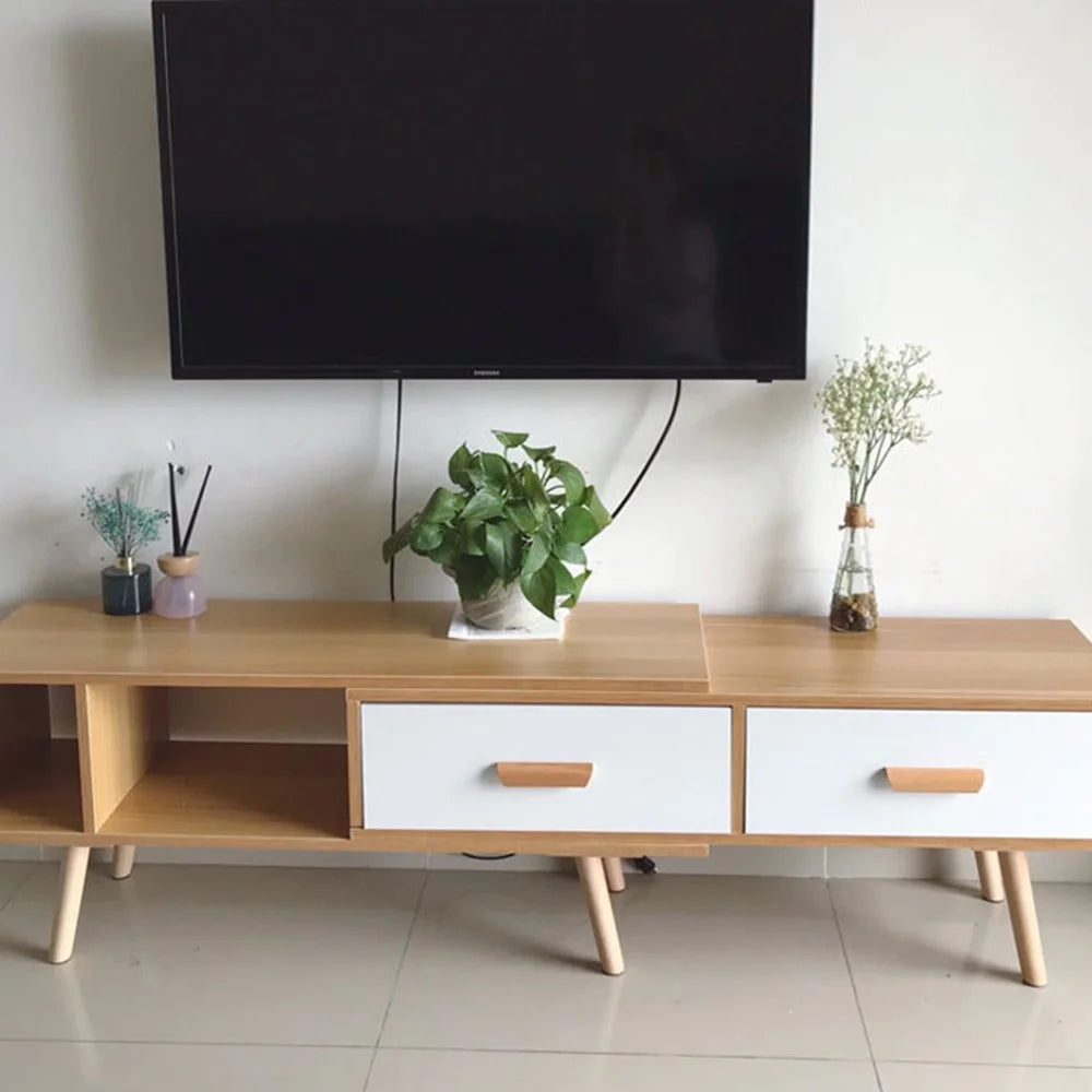 Beech Wood Cabinet Pulls Handle 22mm Screw Cupboard Wardrobe Wooden Pulls - 192mm Hole Distance - 4